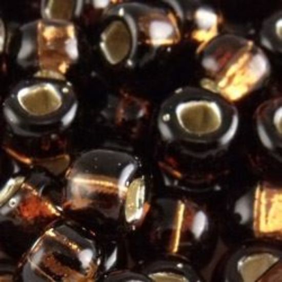 Picture of Size 6 Japanese Seed Beads, Silver-Lined Brown (#5D), Approximately 25 Grams