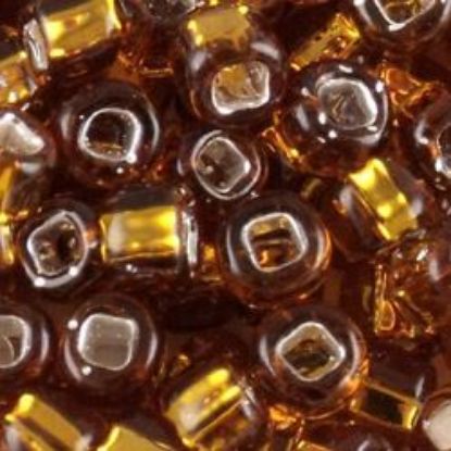 Picture of Size 6 Japanese Seed Beads, Silver-Lined Brown (#5), Apporximately 25 Grams