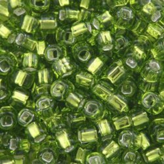 Picture of Size 6 Japanese Seed Beads, Silver-Lined Charteuse (#14), Approximately 25 Grams