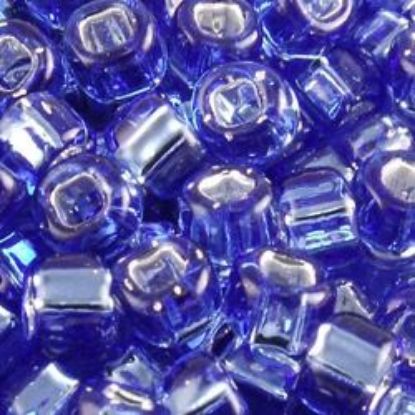 Picture of Size 6 Japanese Seed Beads, Silver-Lined Montana Blue (#19), Approximately 25 Grams