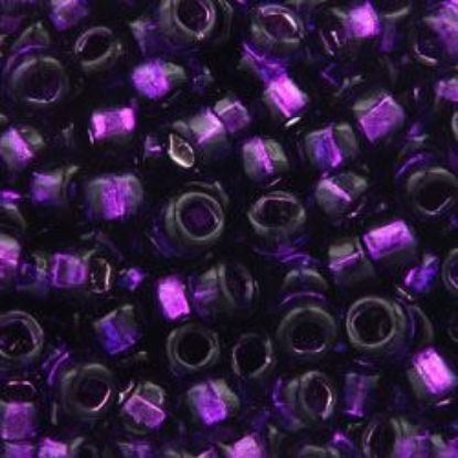 Picture of Size 6 Japanese Seed Beads, Silver-Lined Purple (#26), Approximately 25 Grams