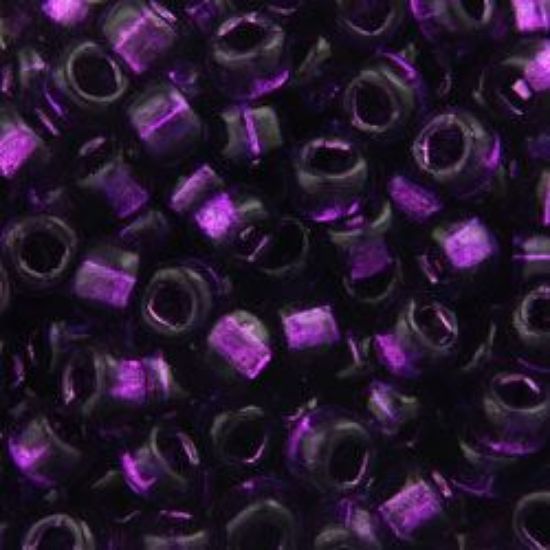 Picture of Size 6 Japanese Seed Beads, Silver-Lined Violet (#27), Approximately 25 Grams