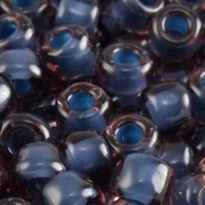 Picture of Size 6 Japanese Seed Beads, Light Amethyst Colorlined Capri (#374D), Approximately 25 Grams