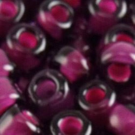 Picture of Size 6 Japanese Seed Beads, Amethyst Colorlined Fuchsia (#399E), Approximately 25 Grams