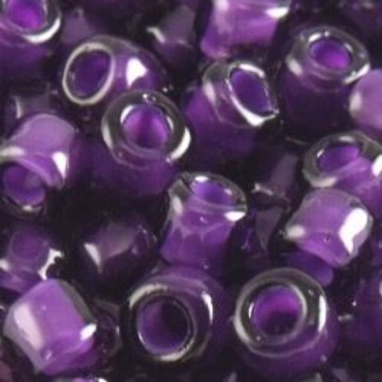 Picture of Amethyst Colorlined Purple Seed Bead #399J / Size 6<br />Approximately 25 Grams