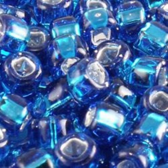 Picture of Size 8 Japanese Seed Beads, Silverlined Dark Aqua (#19A), Approximately 25 Grams