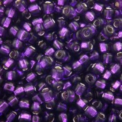 Picture of Size 8 Japanese Seed Beads, Silverlined Purple (#26), Approximately 25 Grams