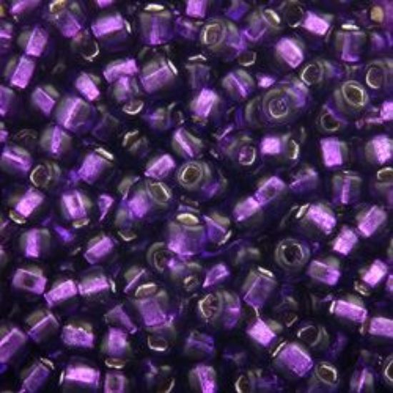 Picture of Size 8 Japanese Seed Beads, Silverlined Purple (#26), Approximately 25 Grams
