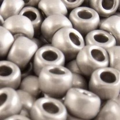 Picture of Size 8 Japanese Seed Beads, Nickel Silver Matte (#F451D), Approximately 25 Grams