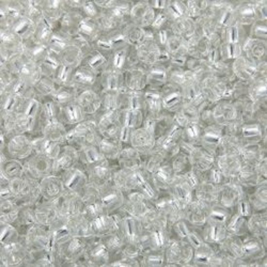Picture of Size 11 Japanese Seed Bead, Silverlined Crystal (#1), Approximately 25 Grams