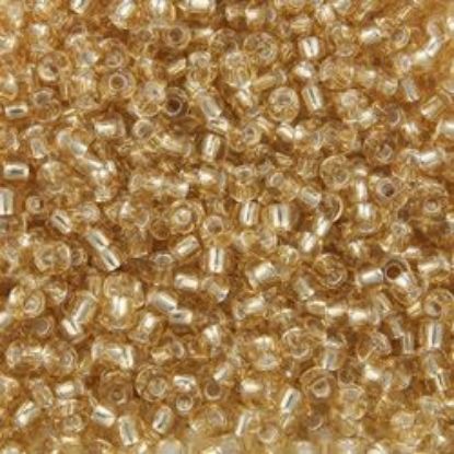 Picture of Size 11 Japanese Seed Bead, Straw Gold Silverlined (#3), Approximately 25 Grams