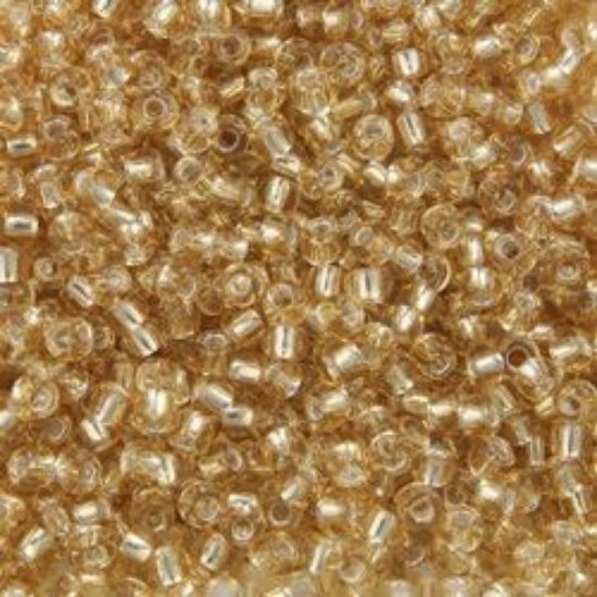 Picture of Size 11 Japanese Seed Bead, Straw Gold Silverlined (#3), Approximately 25 Grams