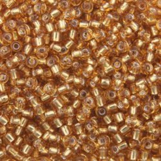 Picture of Size 11 Japanese Seed Beads, Gold Silverlined (#4), Approximately 25 Grams