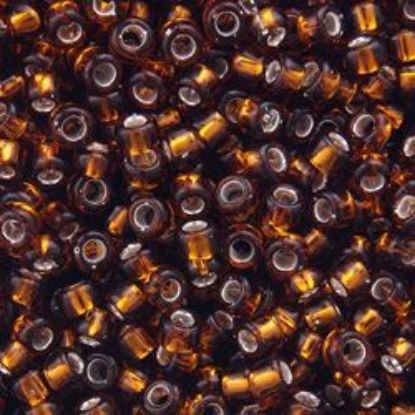Picture of Size 11 Japanese Seed Beads, Brown Silverlined (#5), Approximately 25 Grams