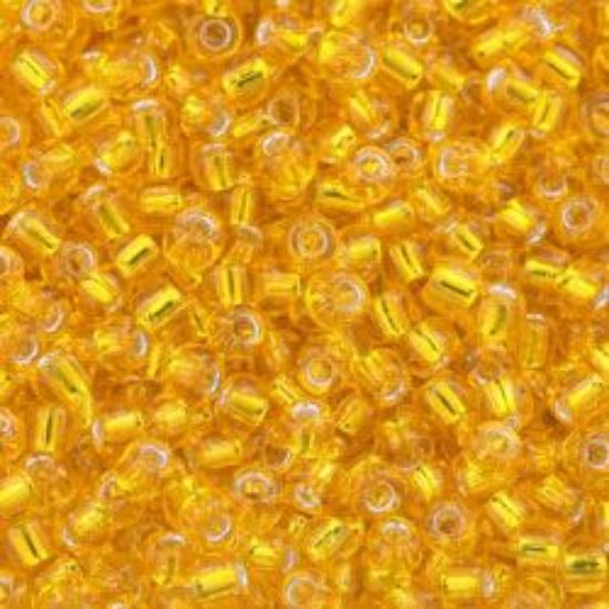 Picture of Size 11 Japanese Seed Beads, Silverlined Yellow Orange (#7), Approximately 25 Grams