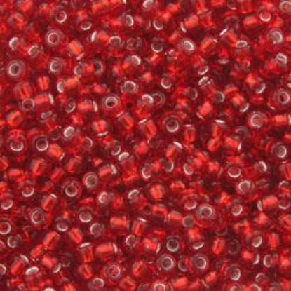 Picture of Size 11 Japanese Seed Beads, Silverlined Red (#11), Approximately 25 Grams