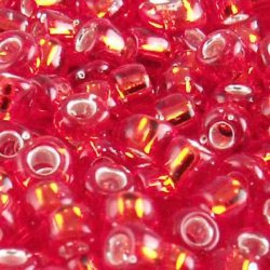 Picture of Size 11 Japanese Seed Beads, Silverlined Dark Red (#11A), Approximately 25 Grams