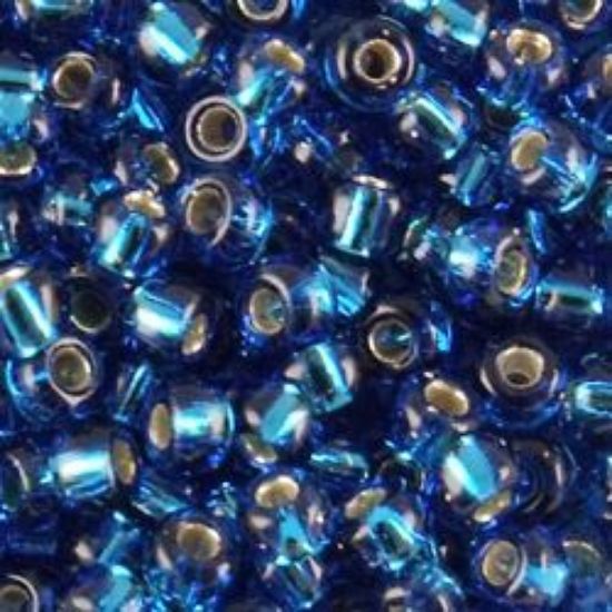 Picture of Size 11 Japanese Seed Beads, Silverlined Aqua Capri (#17A), Approximately 25 Grams