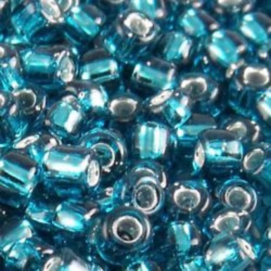 Picture of Size 11 Japanese Seed Beads, Silverlined Teal (#17BL), Approximately 25 Grams