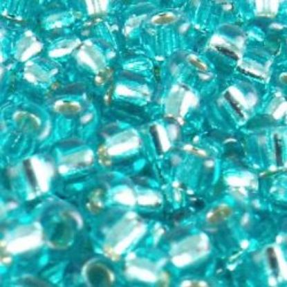 Picture of Size 11 Japanese Seed Beads, Silverlined Green Aqua (#17C), Approximately 25 Grams
