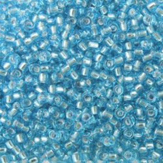 Picture of Size 11 Japanese Seed Beads, Silverlined Aqua (#18), Approximately 25 Grams