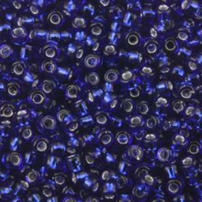 Picture of Size 11 Japanese Seed Beads, Silverlined Cobalt (#20), Approximately 25 Grams