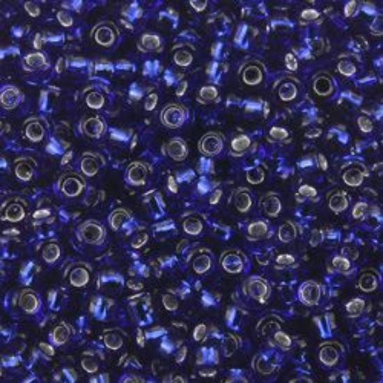 Picture of Size 11 Japanese Seed Beads, Silverlined Cobalt (#20), Approximately 25 Grams