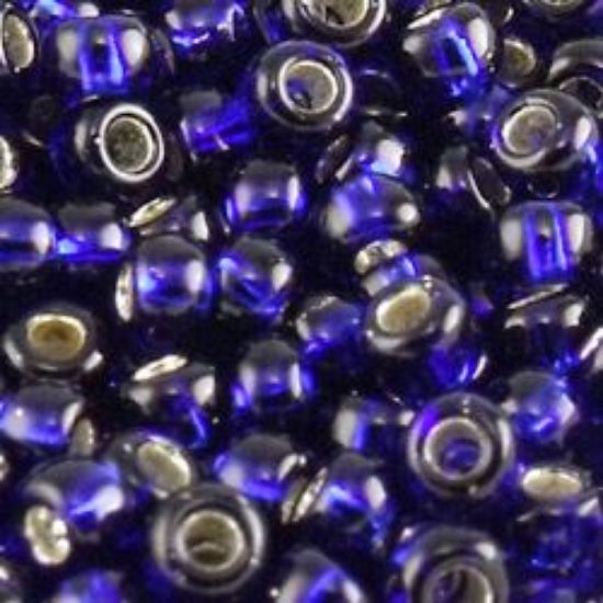 Picture of Size 11 Japanese Seed Beads, Silverlined Dark Blue (#20A), Approximately 25 Grams