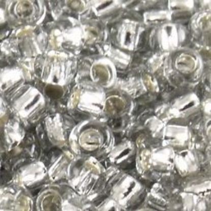 Picture of Size 11 Japanese Seed Beads, Silverlined Soft Grey (#21A), Approximately 25 Grams