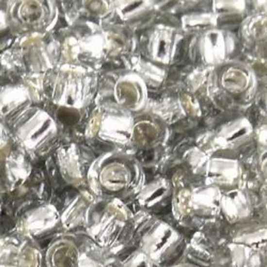 Picture of Size 11 Japanese Seed Beads, Silverlined Soft Grey (#21A), Approximately 25 Grams