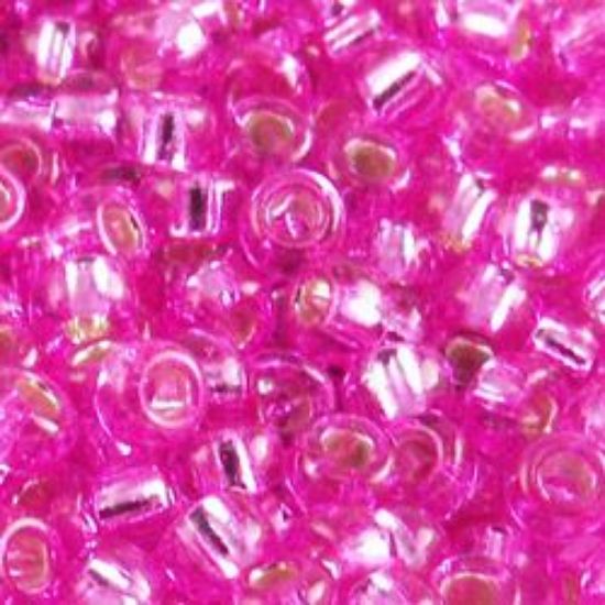 Picture of Size 11 Japanese Seed Beads, Silverlined Light Fuchsia (#23A), Approximately 25 Grams