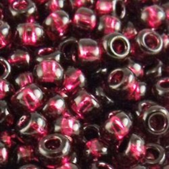 Picture of Size 11 Japanese Seed Beads, Silverlined Deep Fuchsia (#24B), Approximately 25 Grams