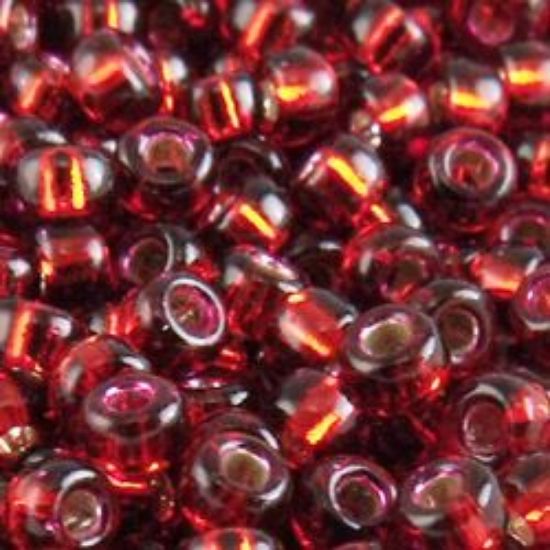 Picture of Size 11 Japanese Seed Beads, Silverlined Garnet (#41), Approximately 25 Grams