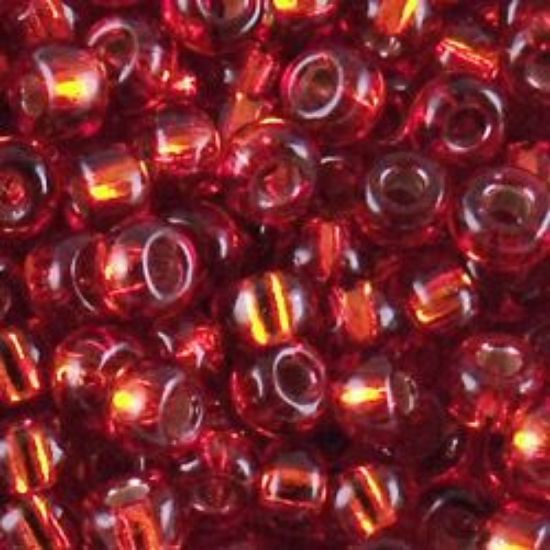 Picture of Size 11 Japanese Seed Beads, Silverlined Rusty Red (#42), Approximately 25 Grams