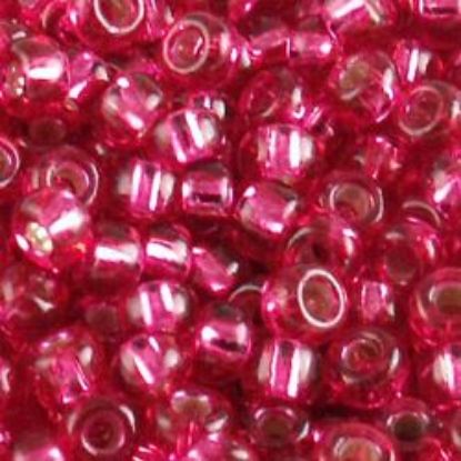 Picture of Size 11 Japanese Seed Beads, Silverlined Cranberry (#43), Approximately 25 Grams
