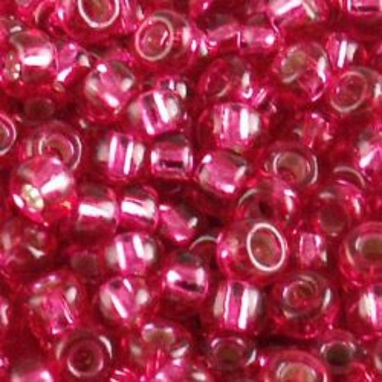 Picture of Size 11 Japanese Seed Beads, Silverlined Cranberry (#43), Approximately 25 Grams