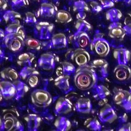 Picture of Size 11 Japanese Seed Beads, Silverlined Deep Blue Purple (#53), Approximately 25 Grams