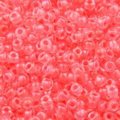 Picture of Size 11 Japanese Seed Beads, Crystal Neon Hot Pink (#206A), Approximately 25 Grams