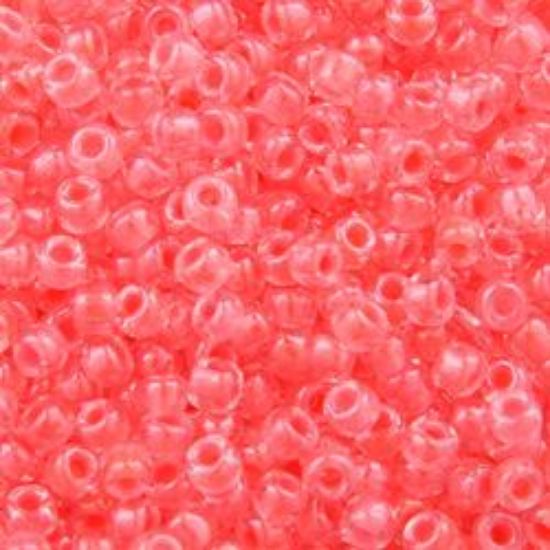 Picture of Size 11 Japanese Seed Beads, Crystal Neon Hot Pink (#206A), Approximately 25 Grams