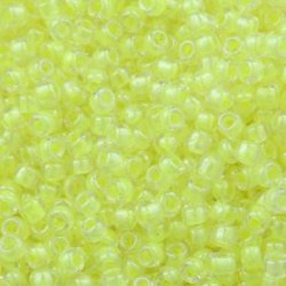 Picture of Size 11 Japanese Seed Beads, Crystal Neon Yellow (#206C), Approximately 25 Grams