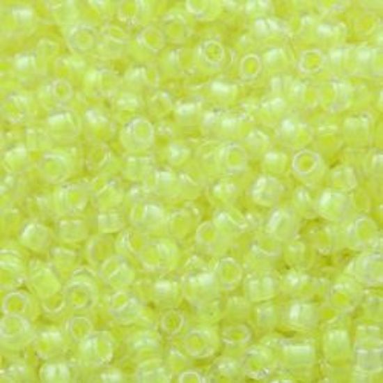 Picture of Size 11 Japanese Seed Beads, Crystal Neon Yellow (#206C), Approximately 25 Grams