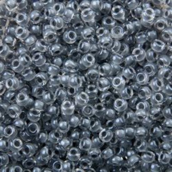 Picture of Coloredlined Grey Seed Beads #240 / Size #11<br />Approximately 25 Grams