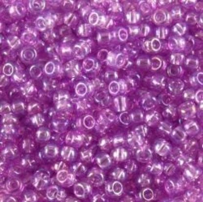 Picture of Size 11 Japanese Seed Beads, Aurora Borealis Lined Pink Violet (#29), Approximately 25 Grams