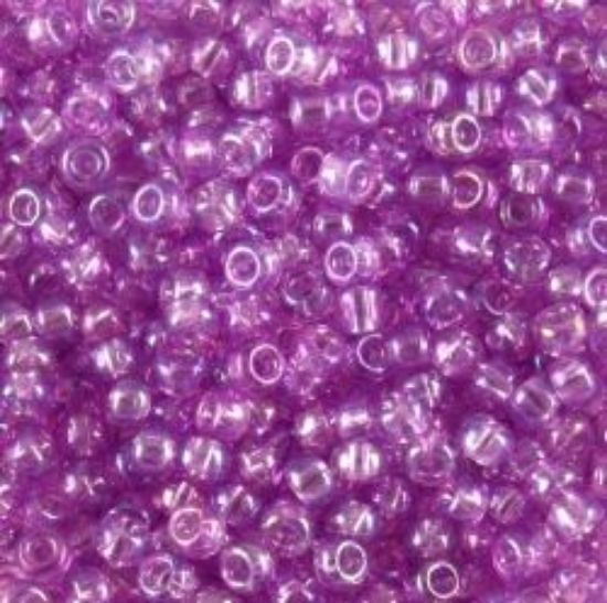 Picture of Size 11 Japanese Seed Beads, Aurora Borealis Lined Pink Violet (#29), Approximately 25 Grams