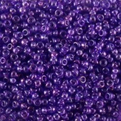 Picture of Size 11 Japanese Seed Beads, Rose Lined Cobalt (#299), Approximately 25 Grams