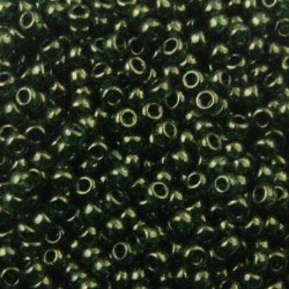 Picture of Size 11 Japanese Seed Beads, Gold Lustre Tourmaline Green (#306), Approximately 25 Grams