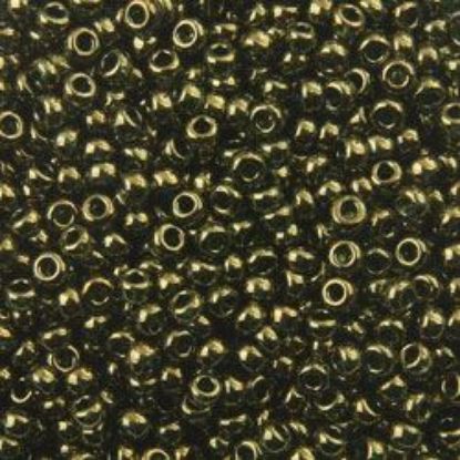 Picture of Size 11 Japanese Seed Beads, Gold Lustre Dark Olivene (#307), Approximately 25 Grams