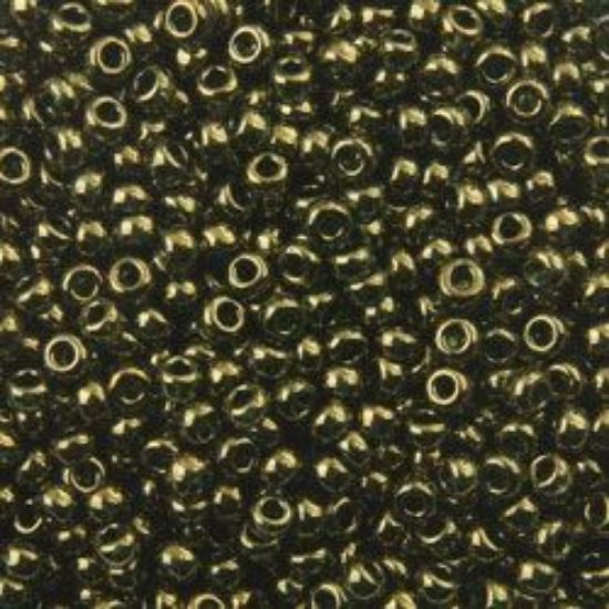 Picture of Size 11 Japanese Seed Beads, Gold Lustre Dark Olivene (#307), Approximately 25 Grams