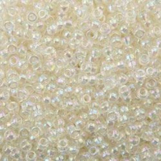 Picture of Size 11 Japanese Seed Beads, Gold Lustre Crystal Lustre Aurora Borealis (#325A), Approximately 25 Grams