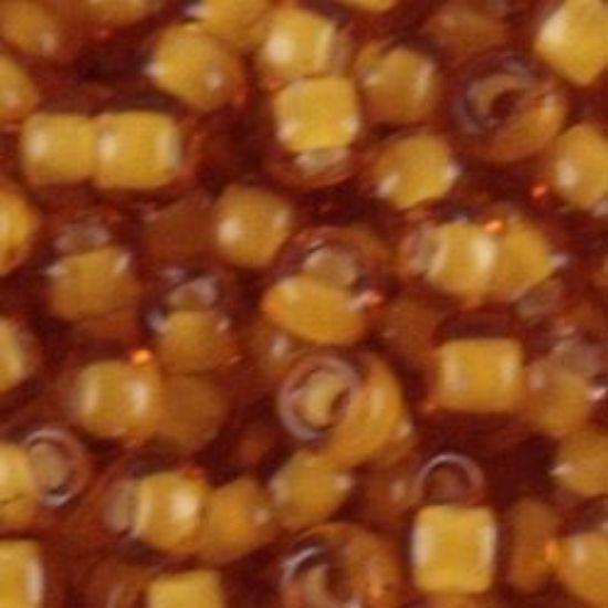 Picture of Size 11 Japanese Seed Beads, Topaz Colorlined Beige (#327N), Approximately 25 Grams